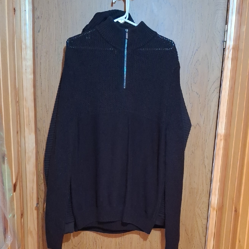 Calvin Klein Men's Black Zip-Up Sweater